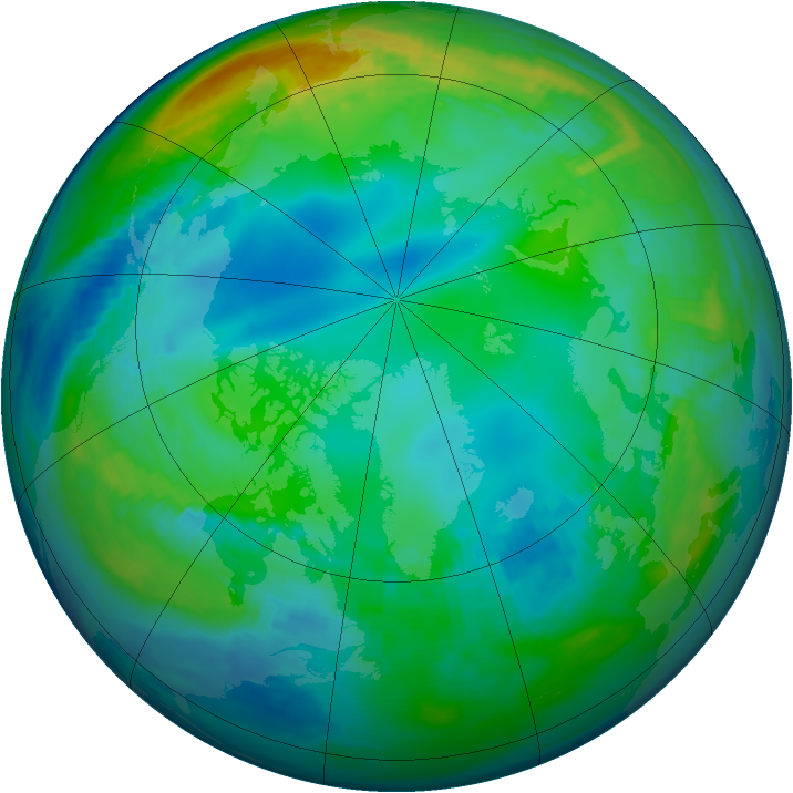 Arctic ozone map for 20 November 1985